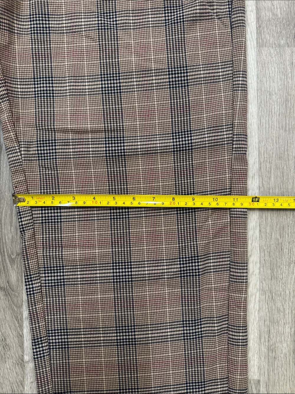 Old Navy Brown Plaid Taylor Wide Leg Trouser Dress Pants with Black Check. SizeL - Picture 11 of 13